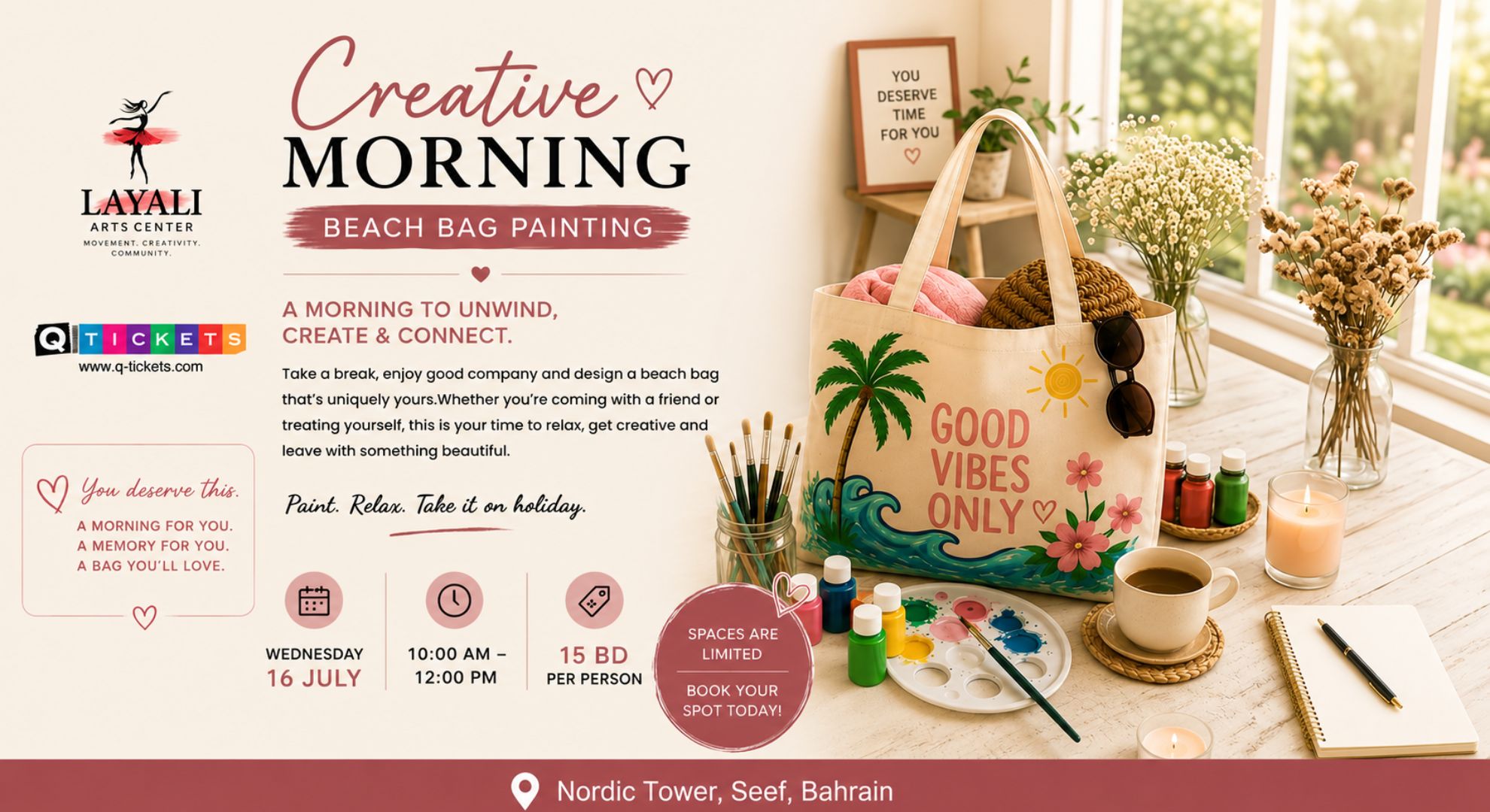 Creative Morning Beach Bag Painting