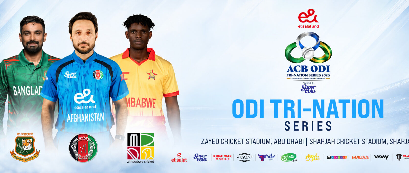 UAE ODI Tri-Nation Series 2026: Afghanistan, Bangladesh and Zimbabwe